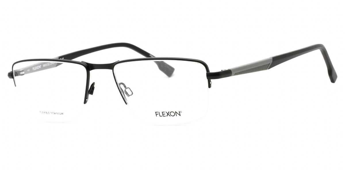 Image of Flexon E1127 002 Óculos de Grau Pretos Masculino PRT