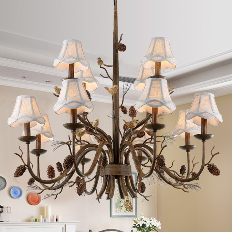 Image of Flowers and Plants Chandelier Fashion Modern Lamps Living Room Bedroom Pendant Lights Classical Garden of Nordic Creative Dining Room Chande