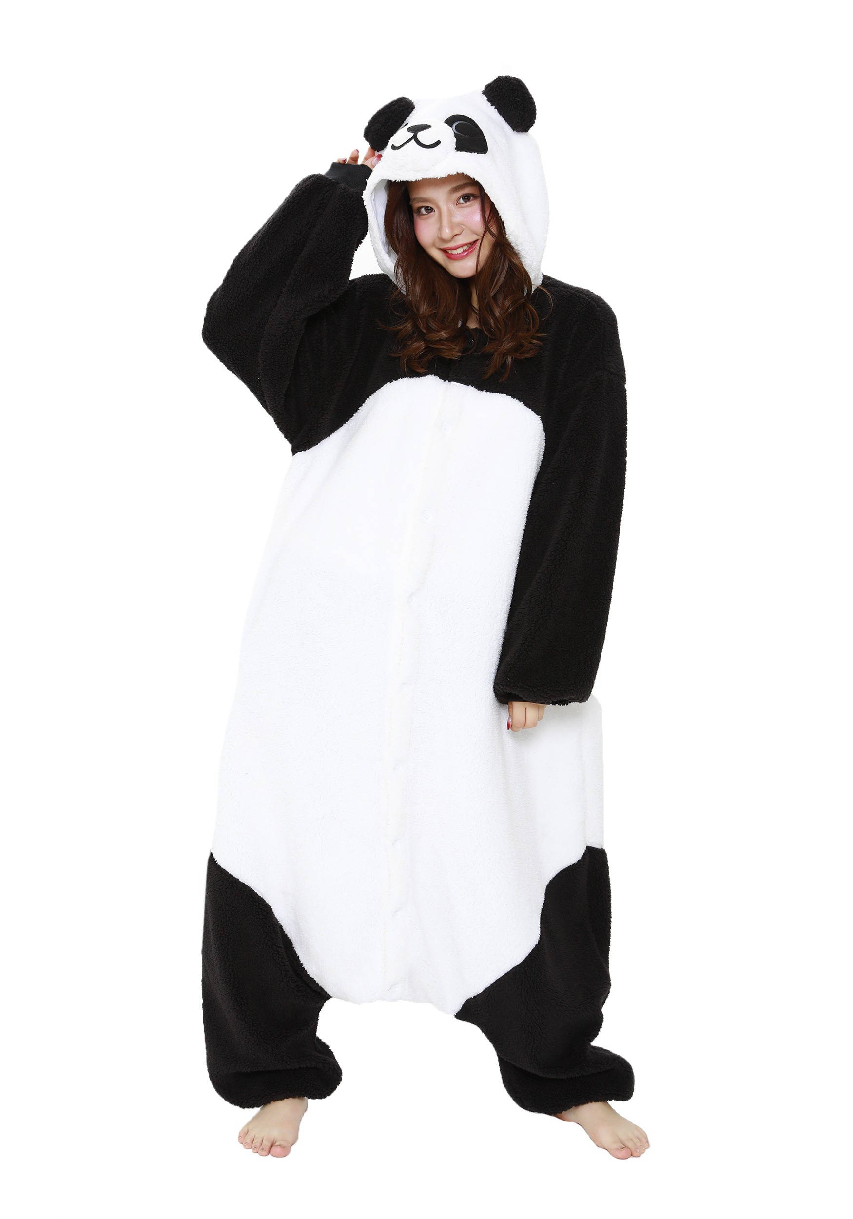 Image of Fluffy Panda Kigurumi Pajamas ID SZSZCKG2893-ST