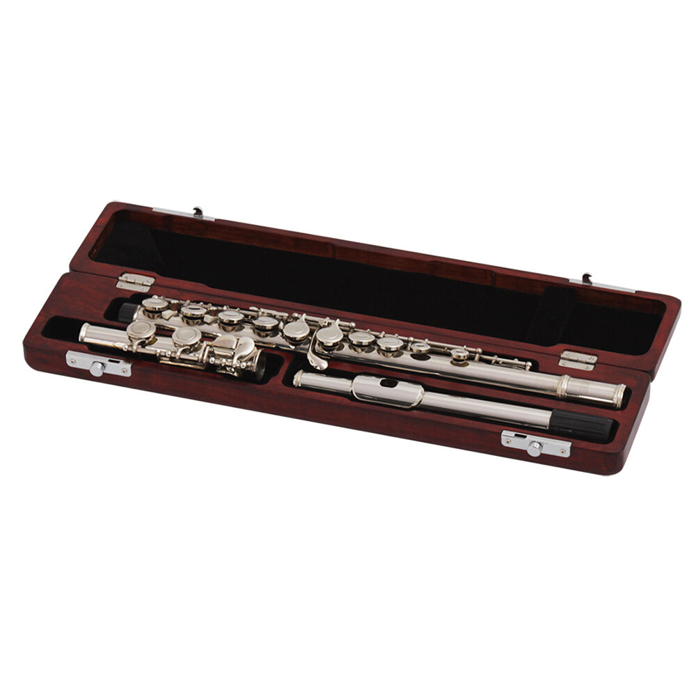 Image of Flute Box Wooden Case Box Holder High Quality Mahogany Portable Instrument Flute for Flute Accessories