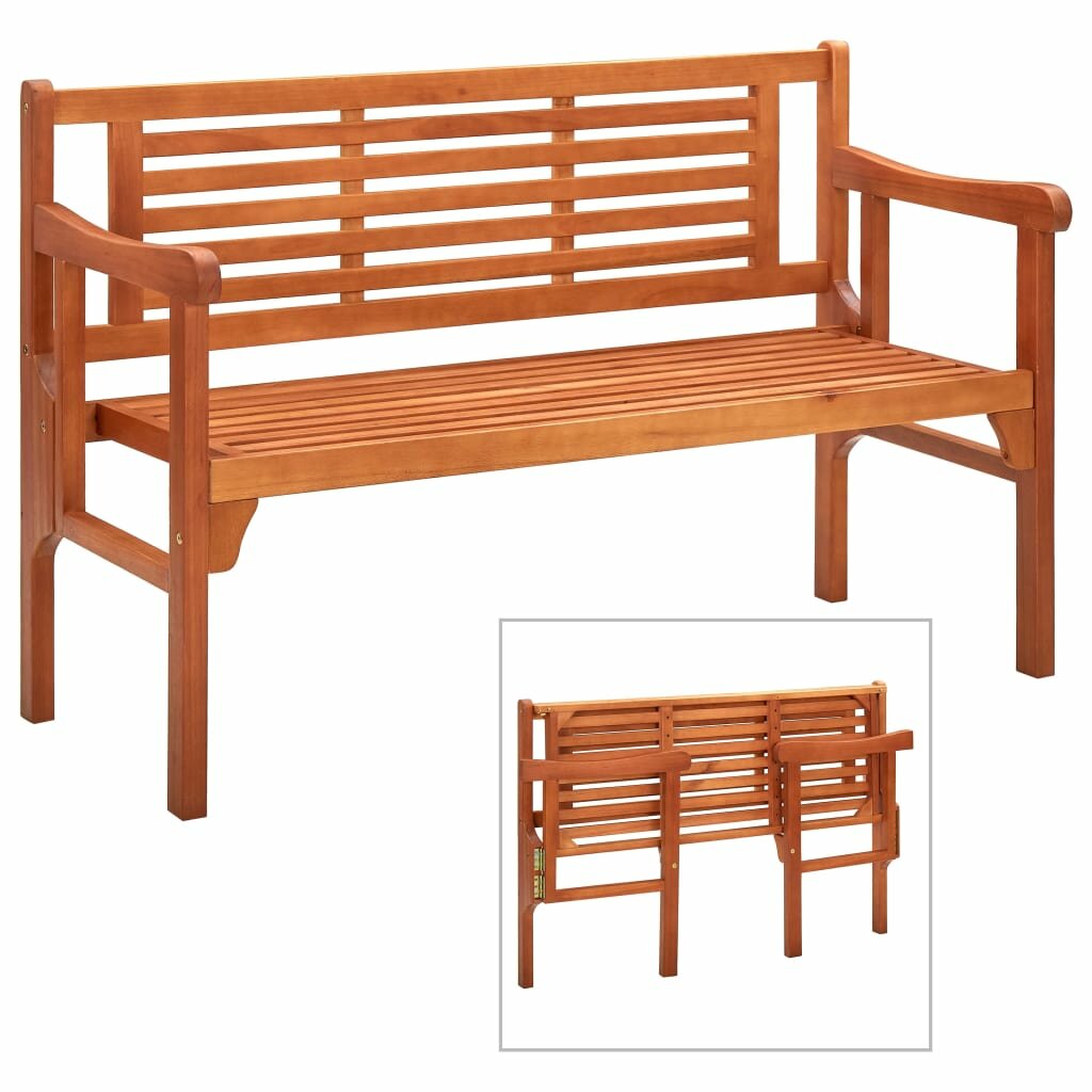 Image of Foldable Garden Bench 472" Solid Eucalyptus Wood