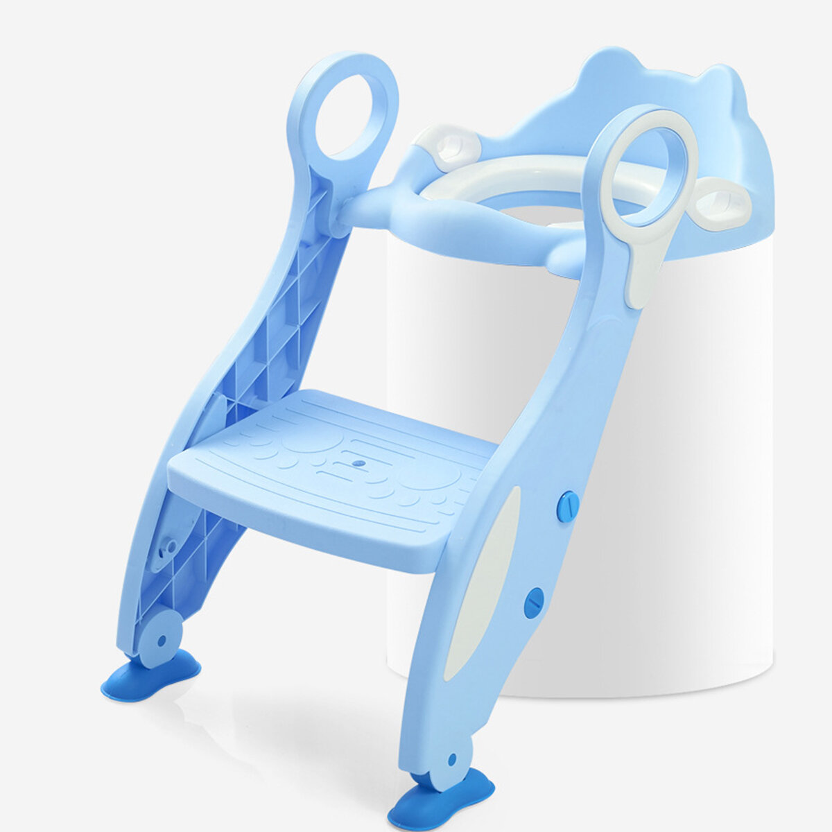 Image of Foldable Kids Potty Trainer Child Baby Toilet Training Seat W/ Step Ladder Stool