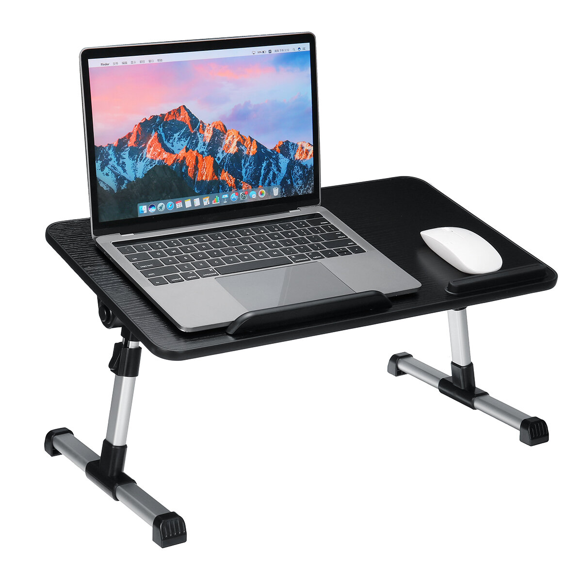 Image of Foldable Laptop Desk Adjustable Height Computer Notebook Desk Breakfast Serving Table Bed Tray Home Office Furniture