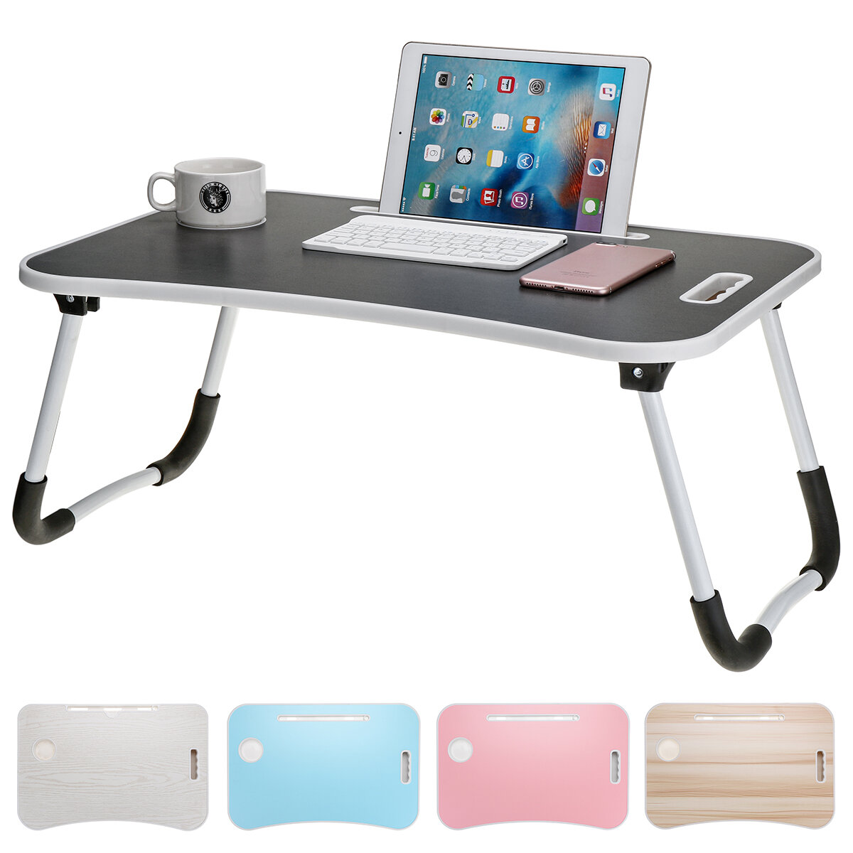 Image of Foldable Laptop Lap Tray Folding Desk Computer Table Sofa Notebook Breakfast Bed