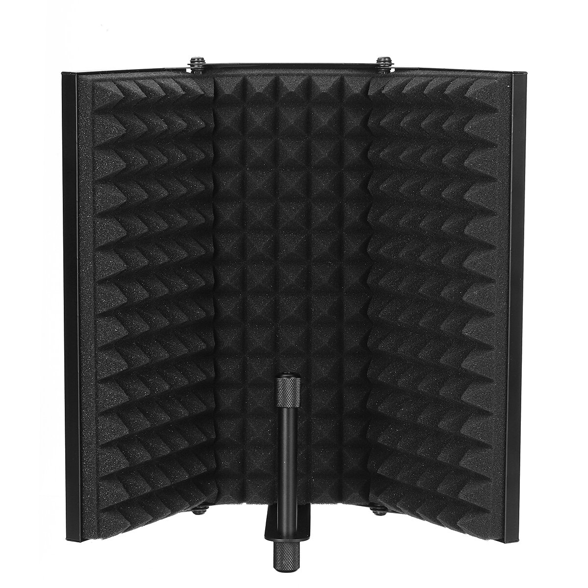 Image of Foldable Microphone Acoustic Isolation Shield Acoustic Foams Studio Three-door Noise Enclosure Panel Filter