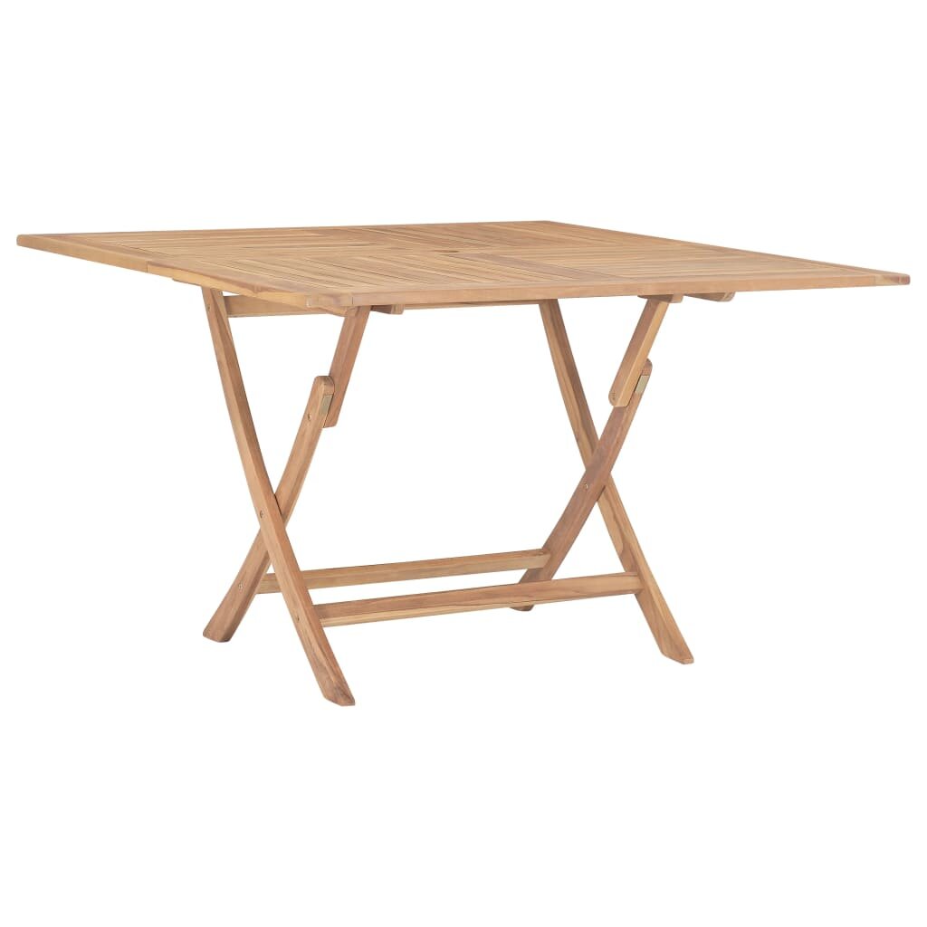 Image of Folding Garden Table 472"x472"x295" Solid Teak Wood