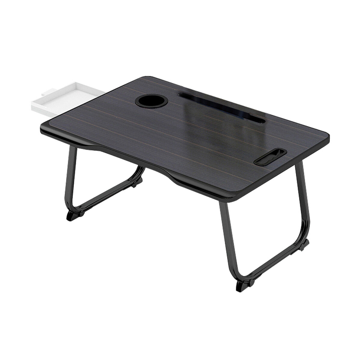 Image of Folding Laptop Table Desk Notebook Learning Writing Desk with Small Drawer Cup Slot Lap Desk Bed for Children Student Ho