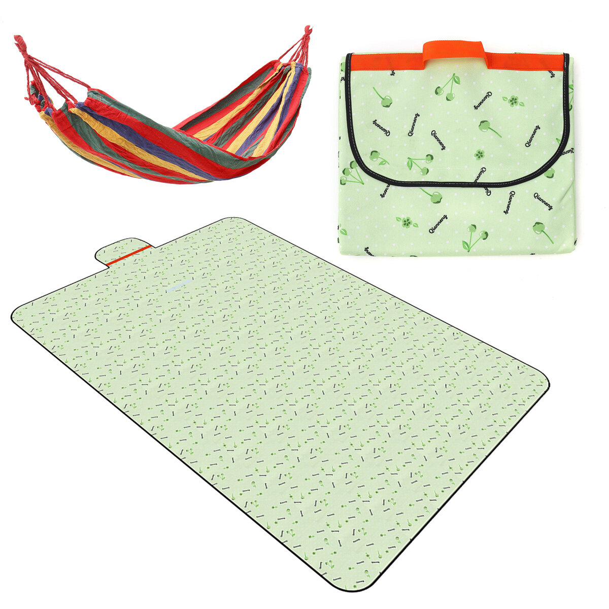 Image of Folding Picnic Mat Waterproof Sleeping Pad Blanket Pad with Hammock Outdoor Camping Picnic Travel