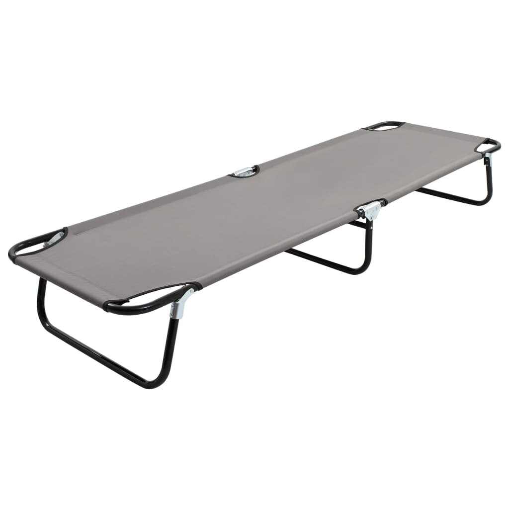 Image of Folding Sun Lounger Gray Steel