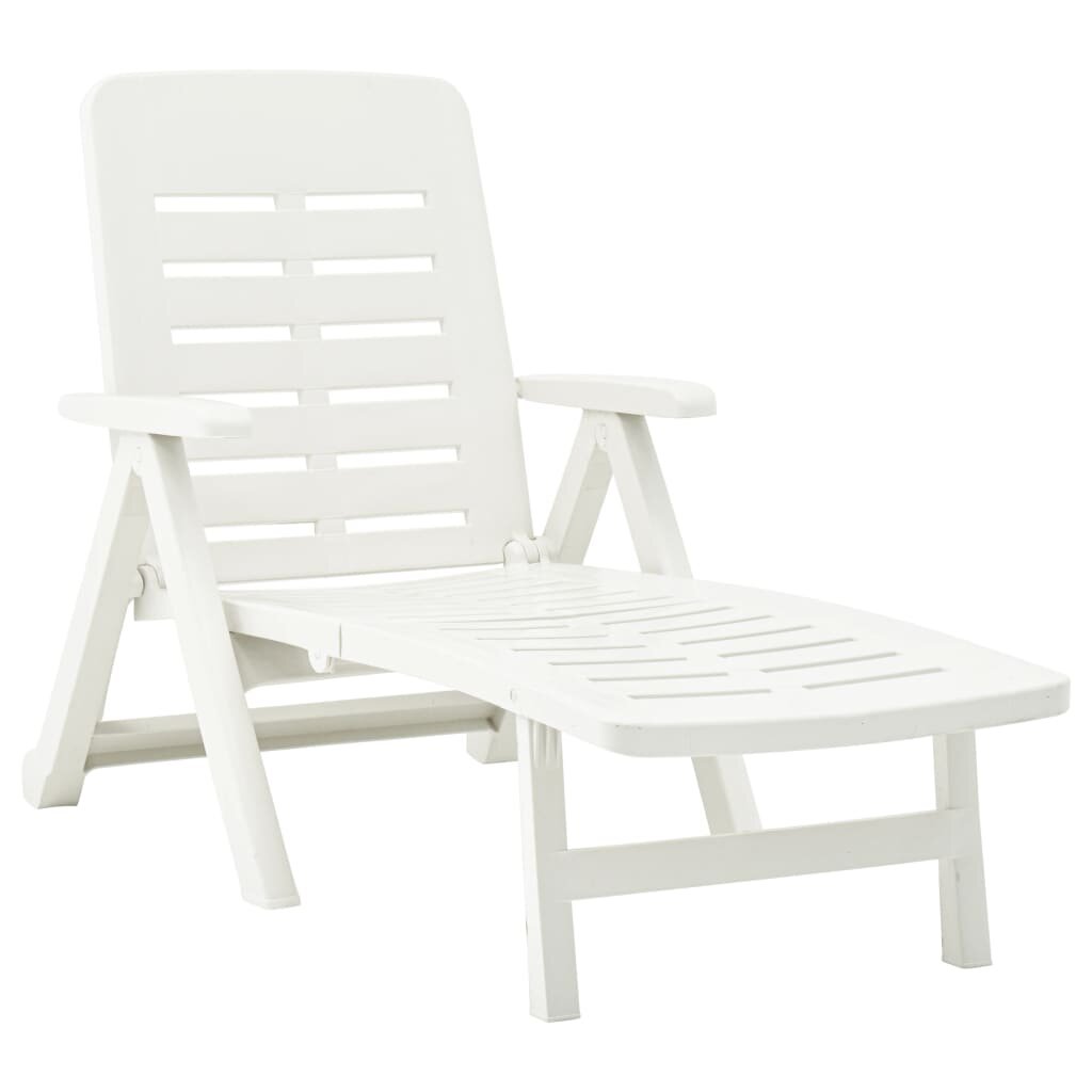 Image of Folding Sun Lounger Plastic White