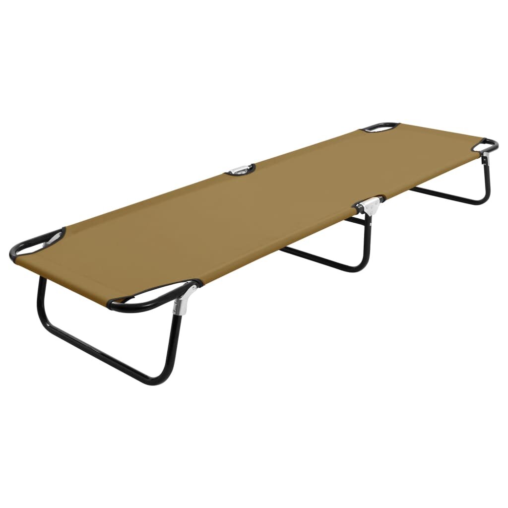 Image of Folding Sun Lounger Taupe Steel