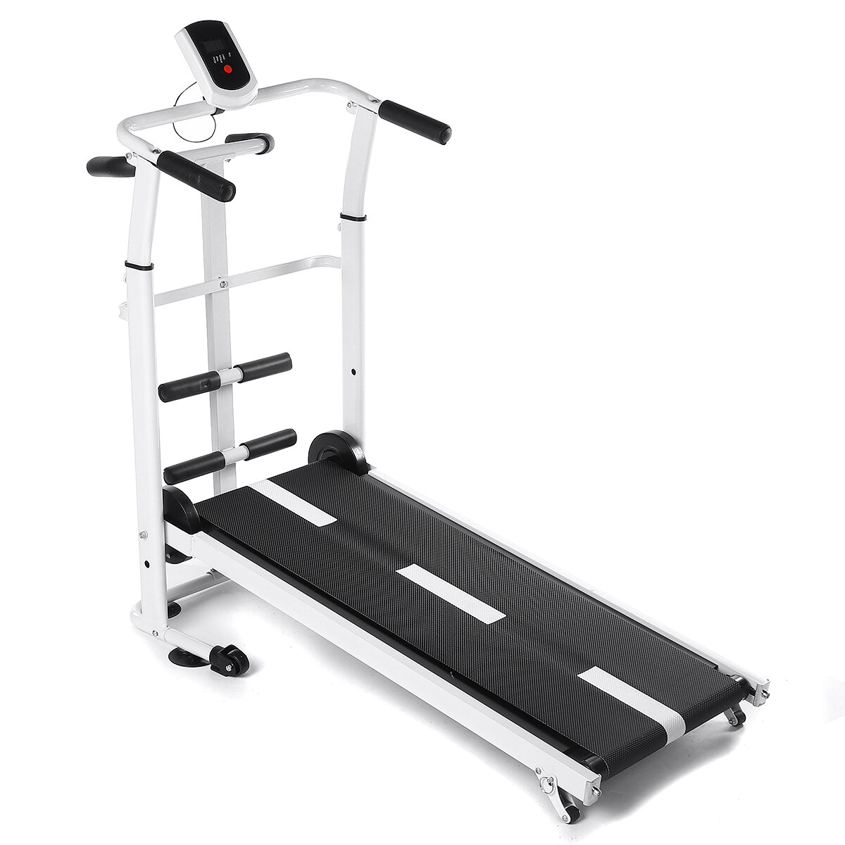 Image of Folding Treadmill Mini Running Walking Jogging Machine with LCD Display Portability Wheels Max Load 150kg