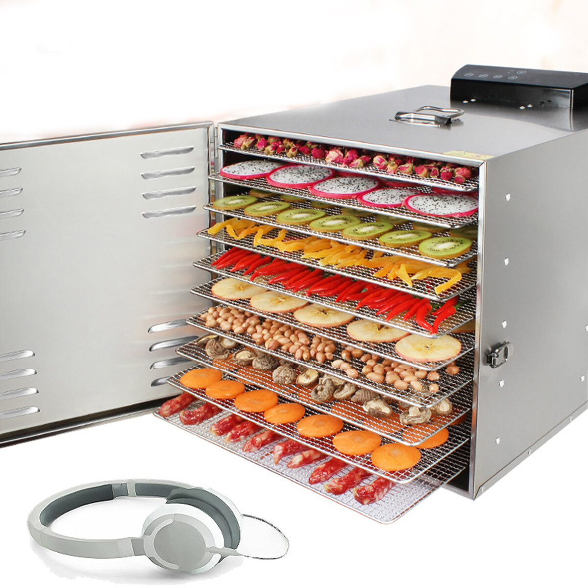 Image of Food Dehydrator 220V 1000W Stainless Steel Yogurt Fruit Dryer-US/EU/AU Plug
