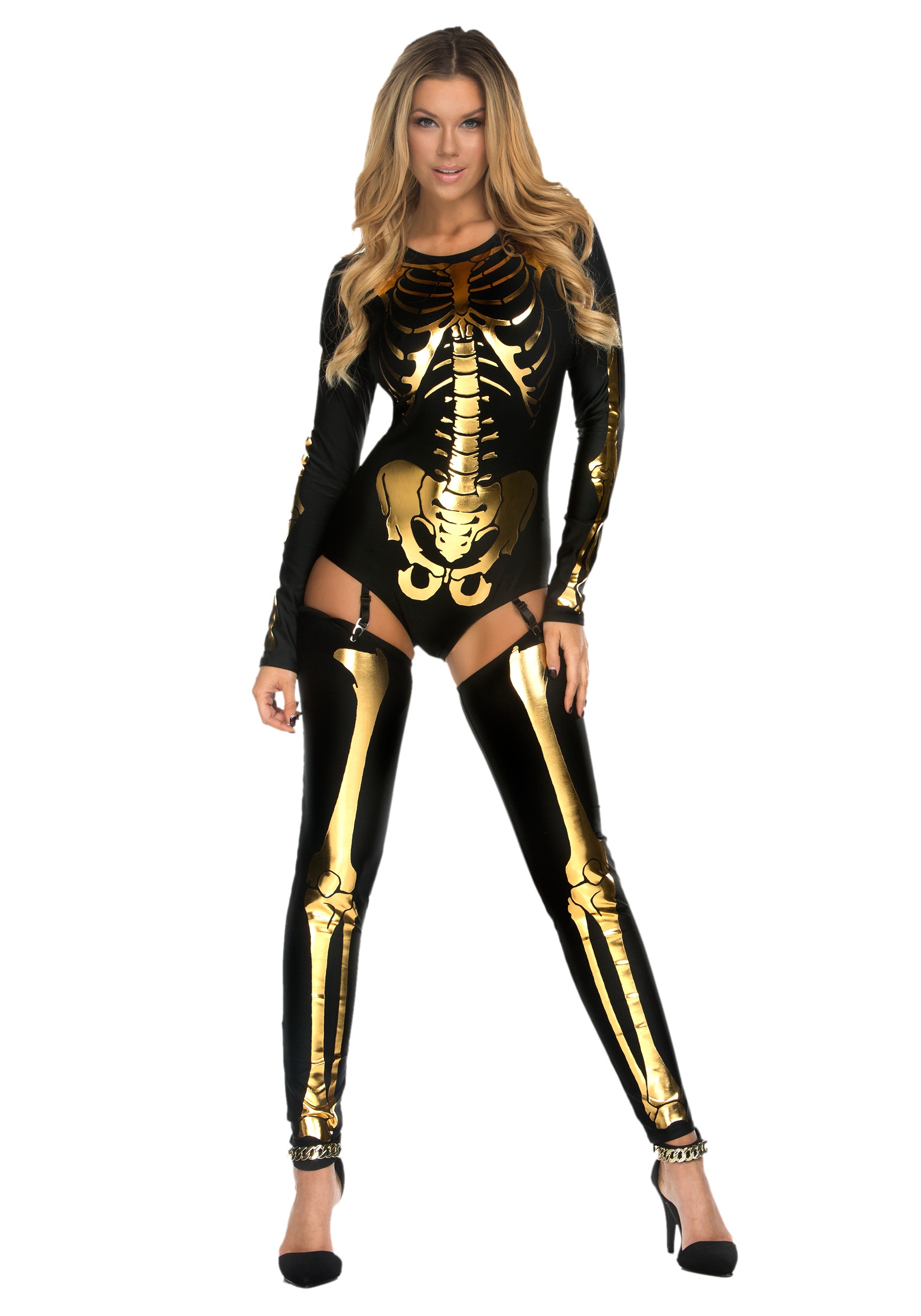 Image of Forplay Women's Gold Bad to the Bone Costume