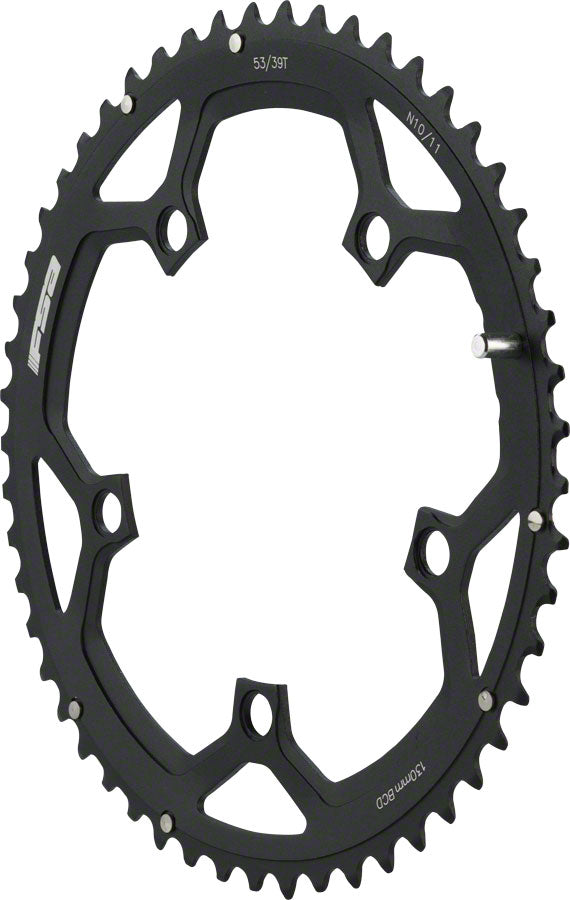 Image of Full Speed Ahead Pro Road Chainring - 53t 130 BCD Aluminum N11 Black