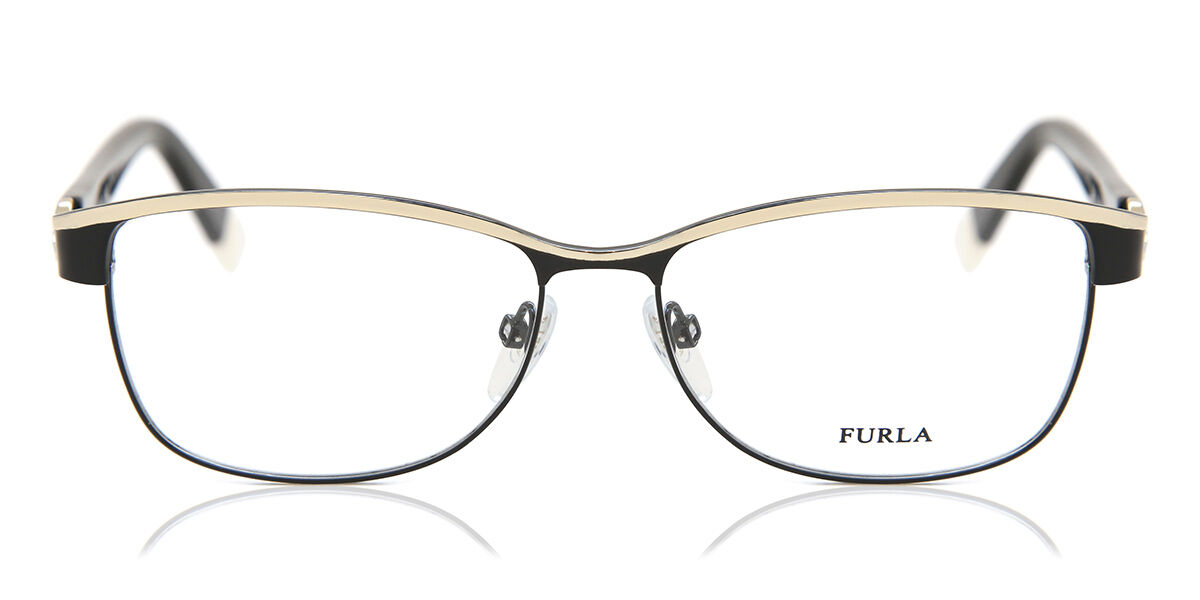 Image of Furla VFU054K Formato Asiático 0301 Óculos de Grau Pretos Masculino BRLPT