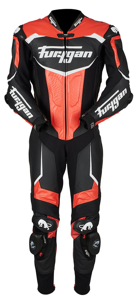 Image of Furygan 6545-102 Leather suit Overtake Black-Red-White Size 54 EN