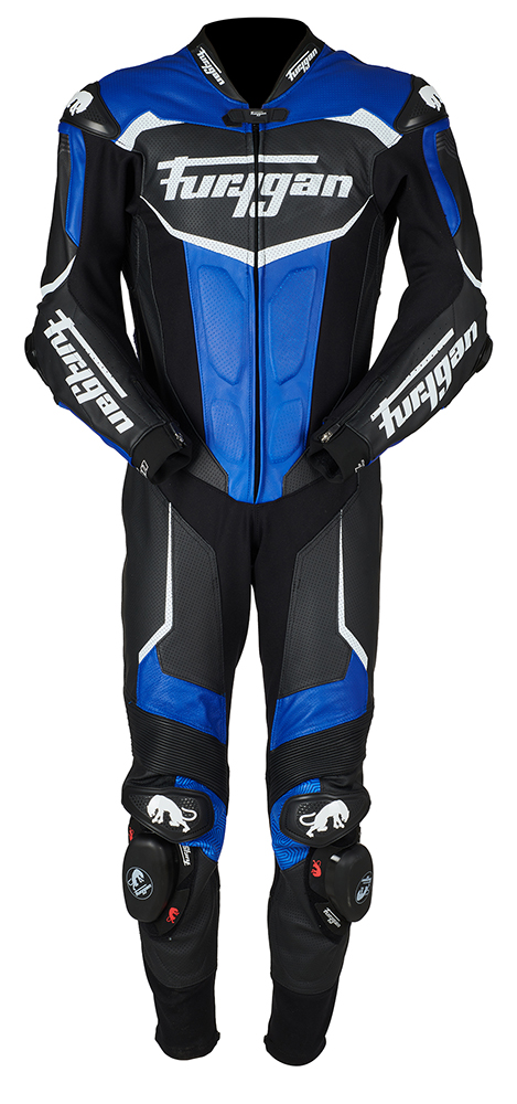 Image of Furygan 6545-116 Leather suit Overtake Black-Blue-White Größe 56