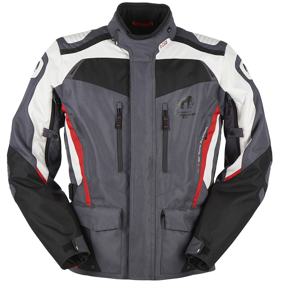 Image of Furygan Apalaches Jacket Black Gray Red Size 4XL ID 3435980313555