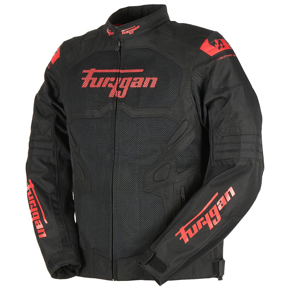 Image of Furygan Atom Vented Evo Jacket Black Red Size S EN