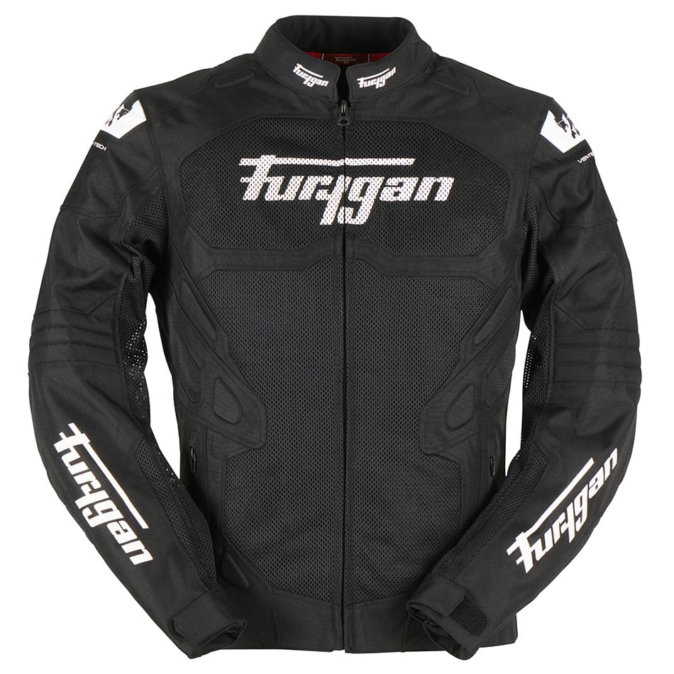 Image of Furygan Atom Vented Evo Jacket Black White Size 2XL EN