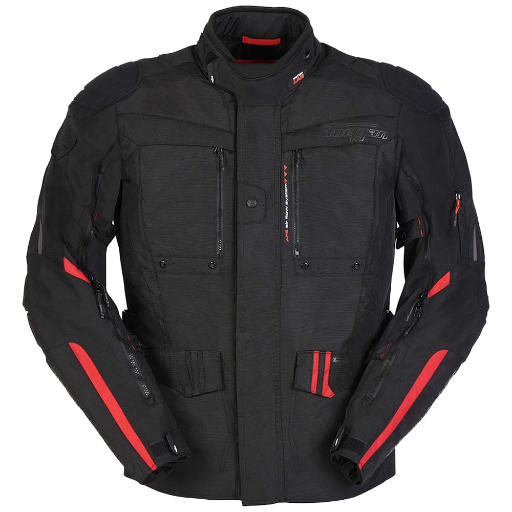 Image of Furygan Explorer Jacket Black Red Size L EN