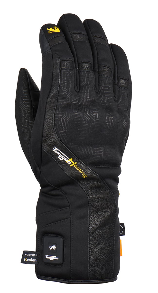 Image of Furygan Heat X Kevlar Black Heated Gloves Size 2XL EN