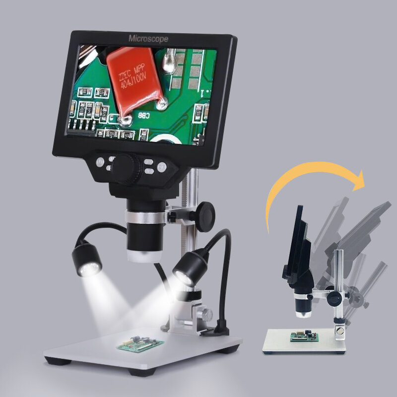 Image of G1200D Digital Microscope 12MP 7 Inch Large Color Screen Large Base LCD Display 1-1200X Continuous with Light