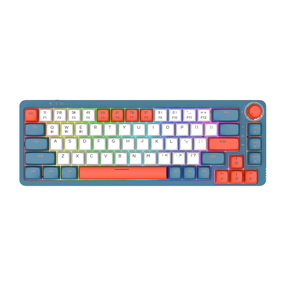 Image of GAMAKAY LK67 Mechanical Keyboard 67 Keys RGB Gateron Switch Hot Swappable 65% Programmable Triple Mode Wired bluetooth 5