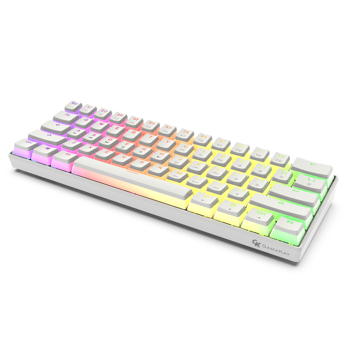 Image of GAMAKAY MK61 Wired Mechanical Keyboard Gateron Optical Switch Pudding Keycaps RGB 61 Keys Hot Swappable Gaming Keyboard