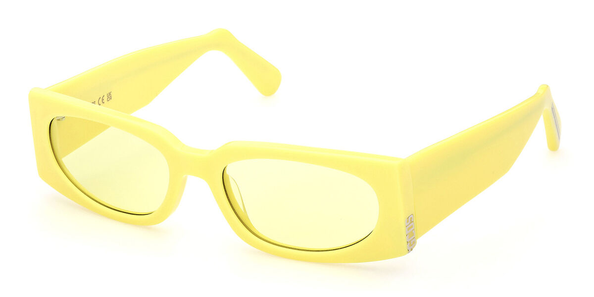 Image of GCDS GD0016 39E Óculos de Sol Amarelos Masculino PRT