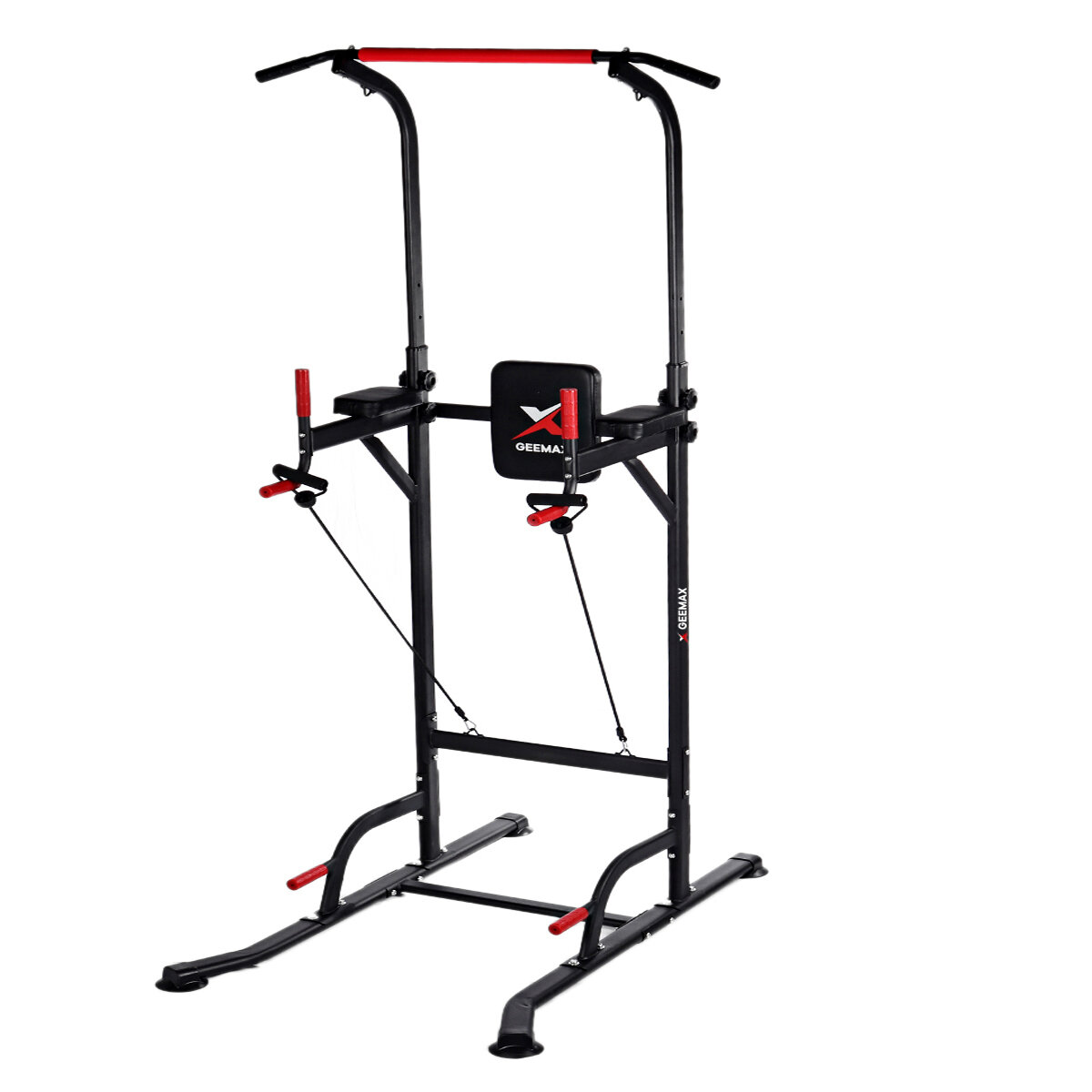 Image of GEEMAX 591''-906'' Adjustable Dip Station Chin Up Bar Core Power Tower Pull Push for Home Gym Fitness Workout Equipmen