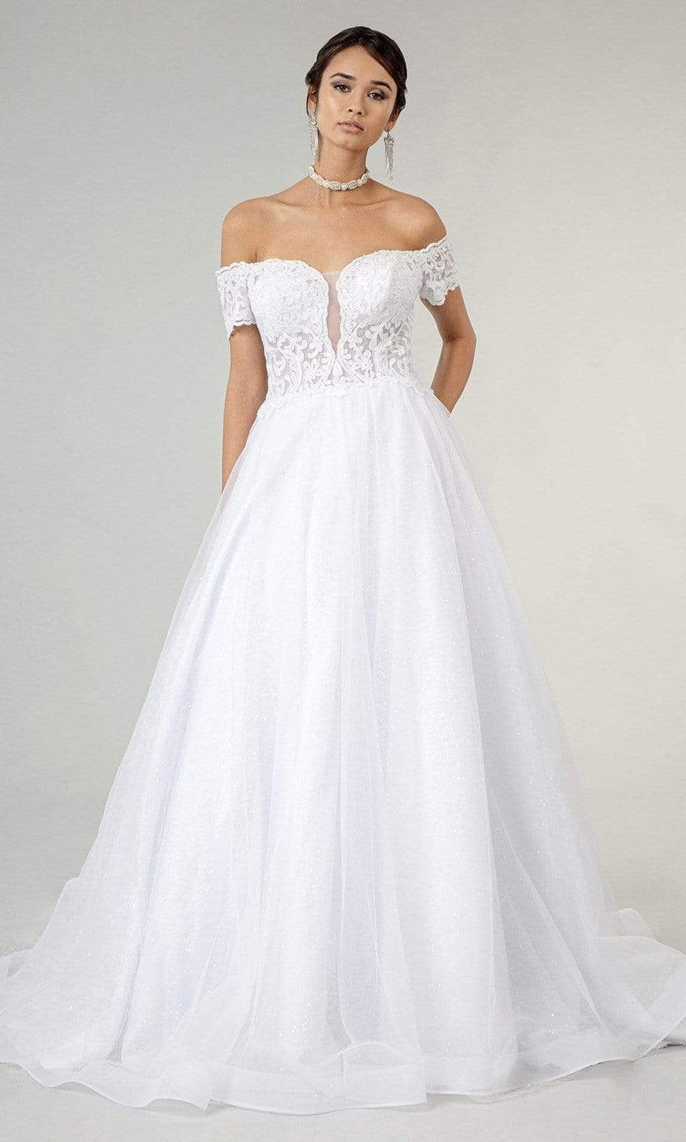 Image of GLS by Gloria - GL1936 Off Shoulder A-Line Bridal Dress