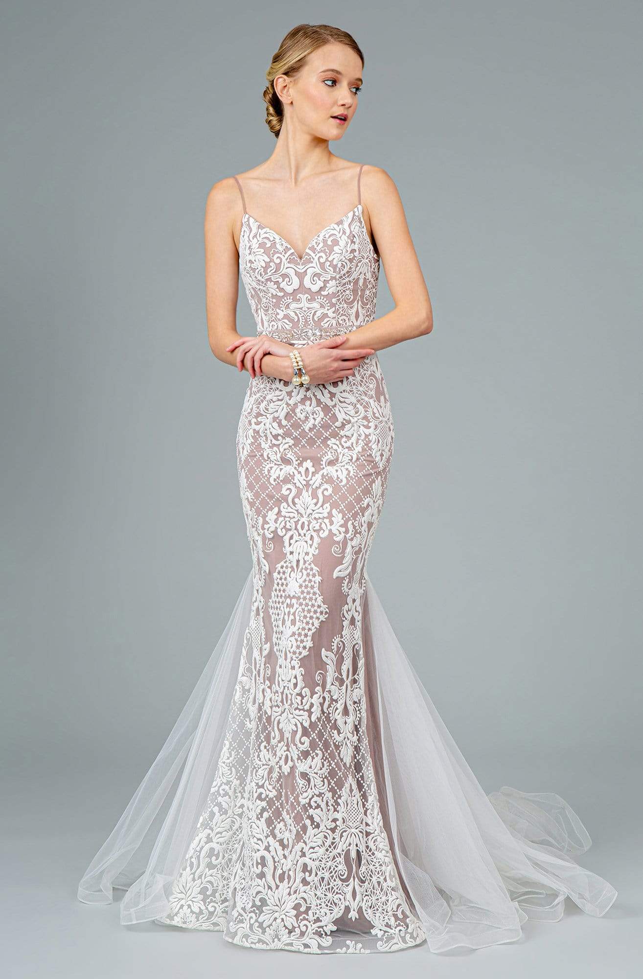 Image of GLS by Gloria - GL2934 Embroidered V-Neck Mermaid Gown