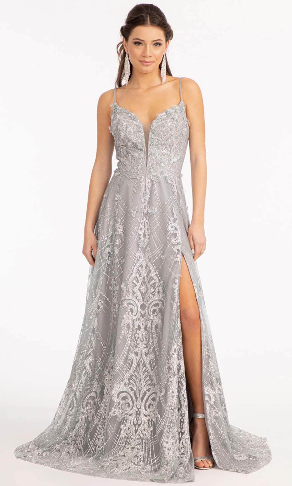 Image of GLS by Gloria GL3031 - Embroidered Plunging Sweetheart A-Line Dress