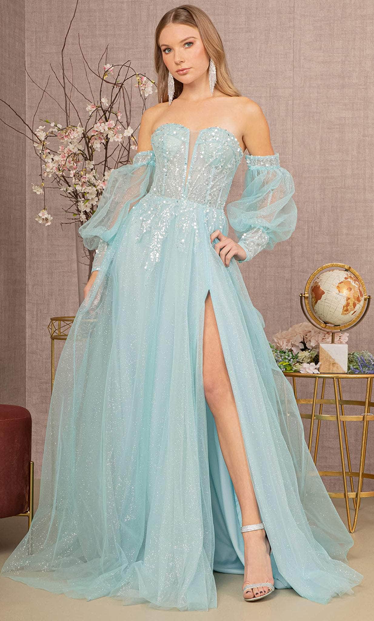 Image of GLS by Gloria GL3118 - Sweetheart Sequin Mesh Prom Gown
