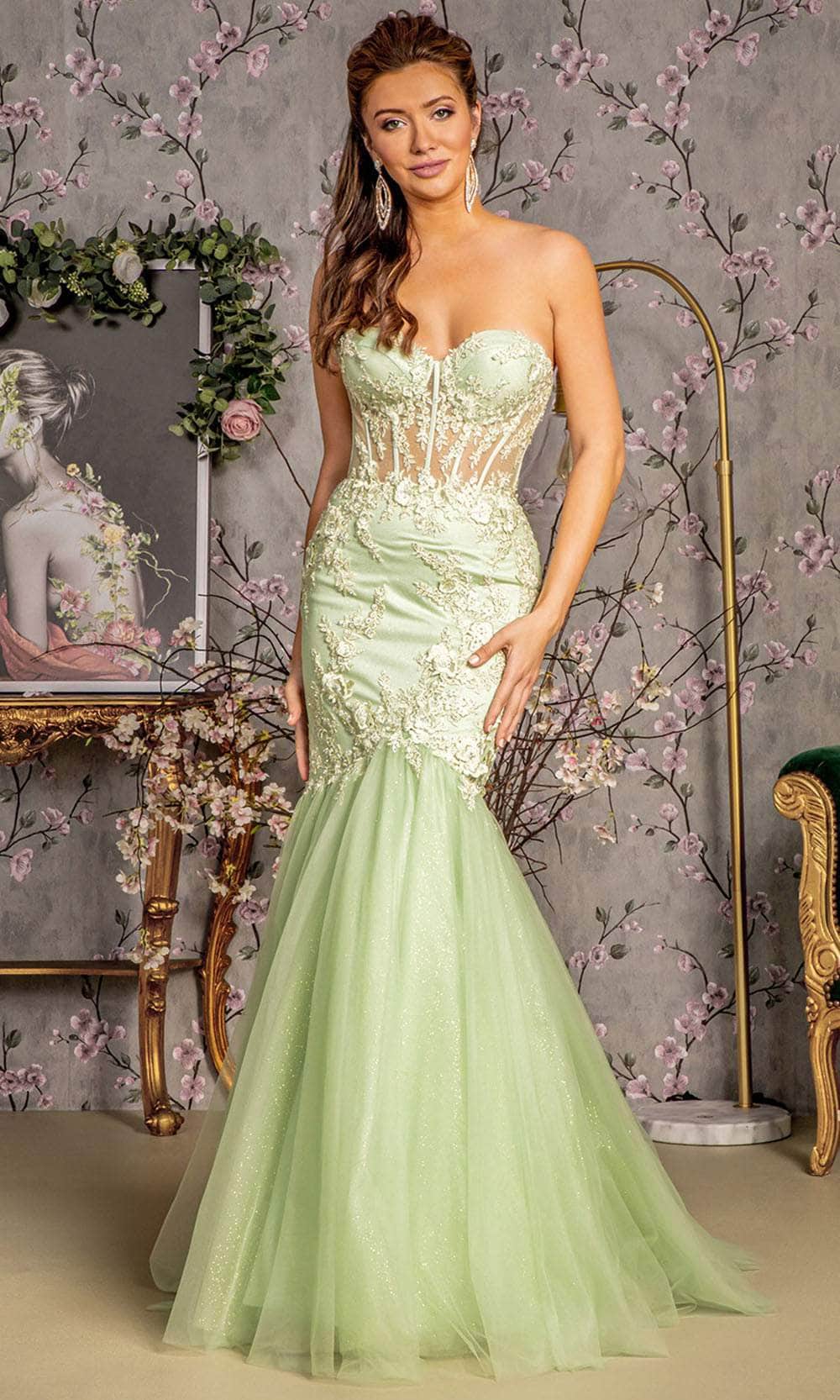 Image of GLS by Gloria GL3211 - Embroidered Strapless Prom Gown