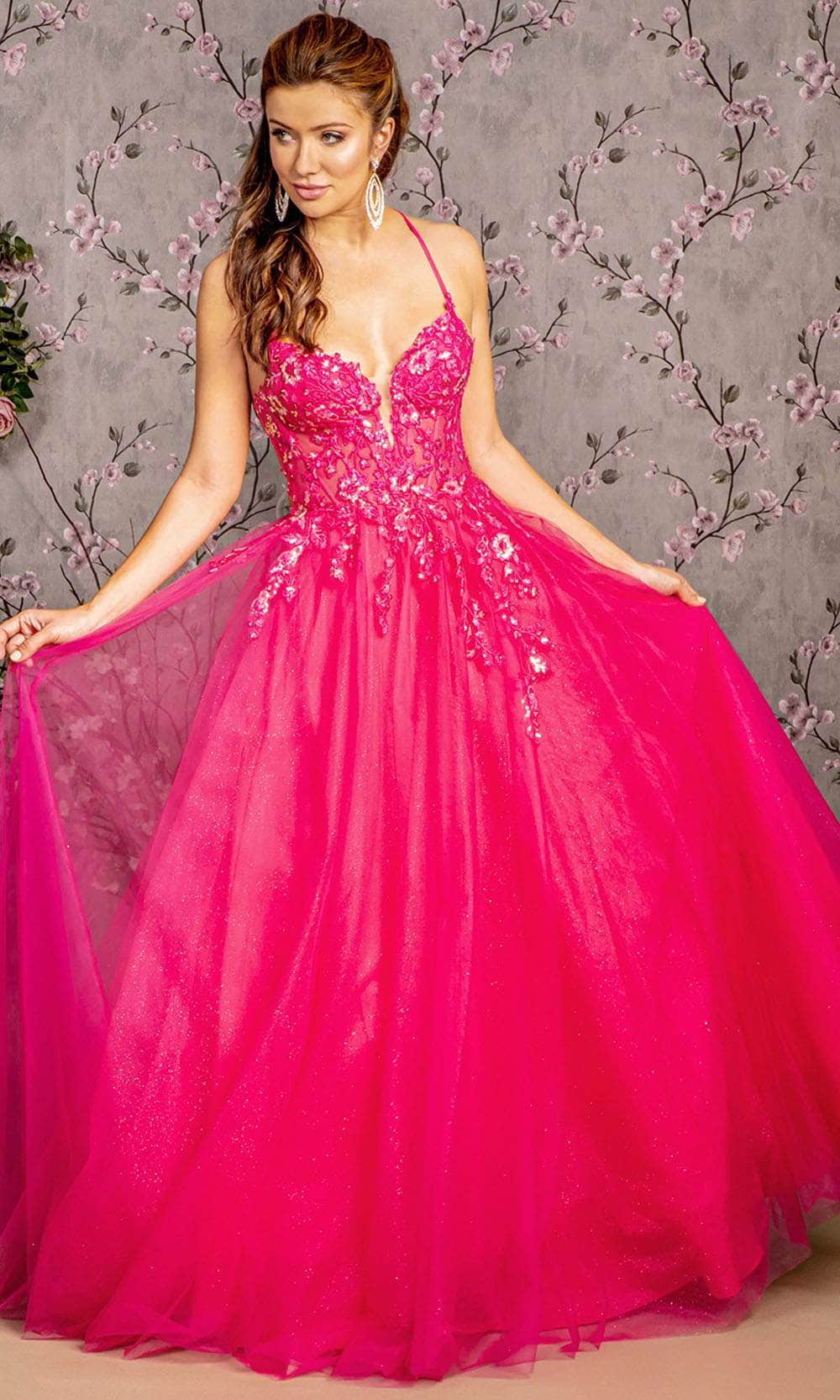 Image of GLS by Gloria GL3229 - Sleeveless Mesh Prom Gown