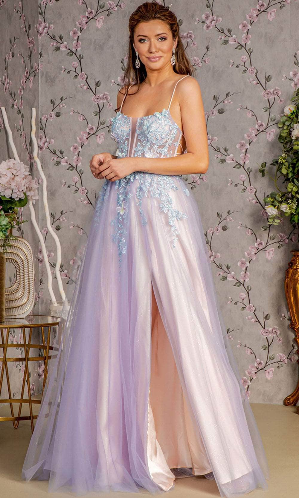 Image of GLS by Gloria GL3252 - Open Back 3-D Butterfly Prom Gown