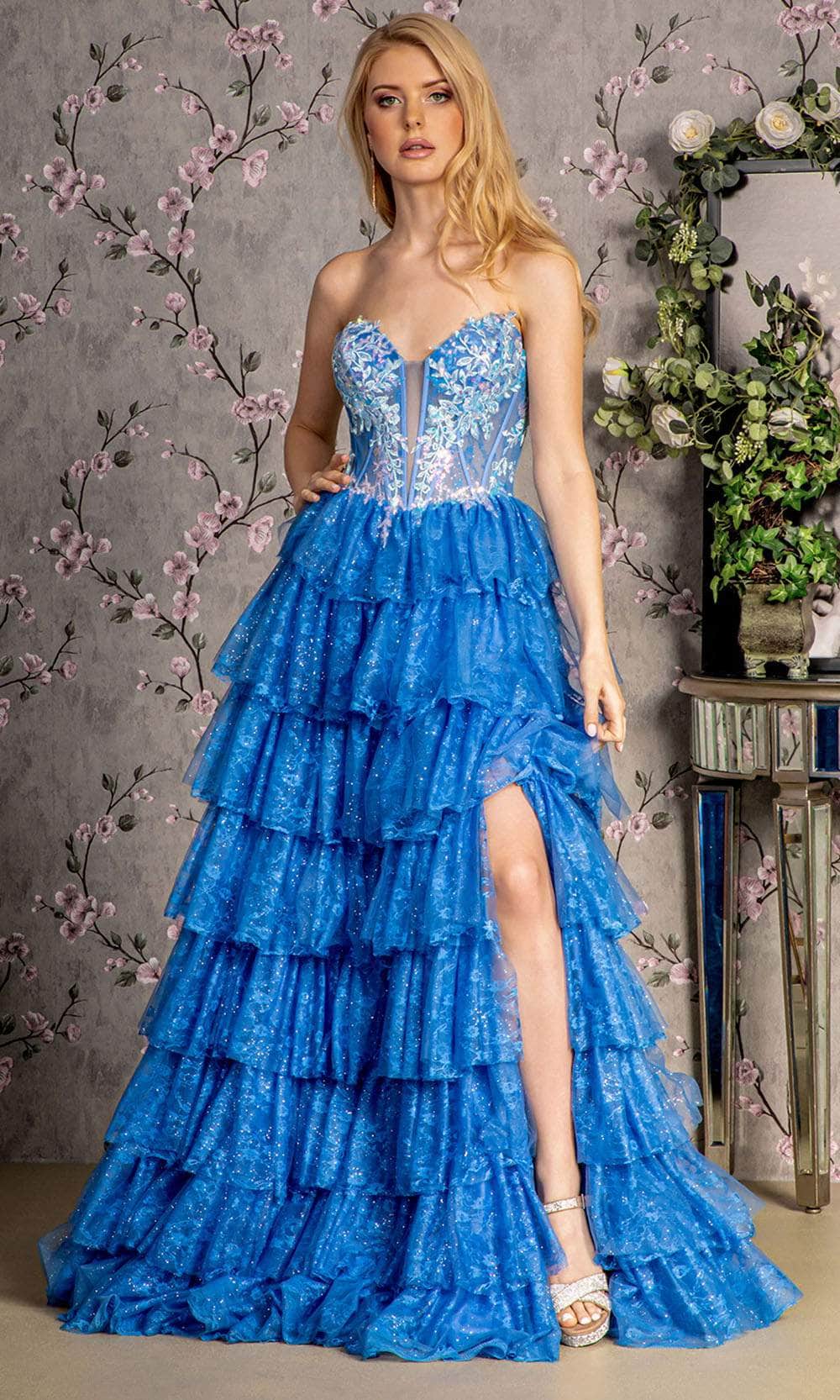 Image of GLS by Gloria GL3461 - Sweetheart Neck Corset Bodice Prom Gown