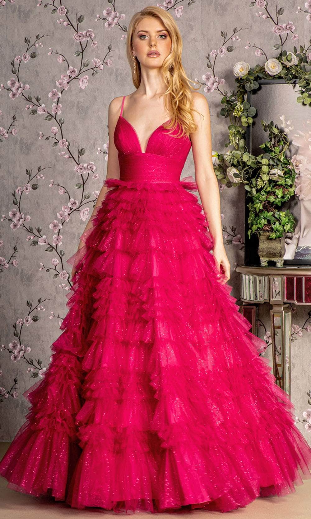 Image of GLS by Gloria GL3462 - Sleeveless Ruffled Skirt Prom Gown
