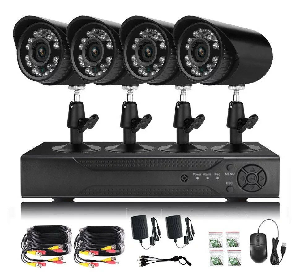 Image of GUUDGO 4CH AHD5 IN 1 Surveillance Camera System AHD Security Network WiFi HD Monitor Home