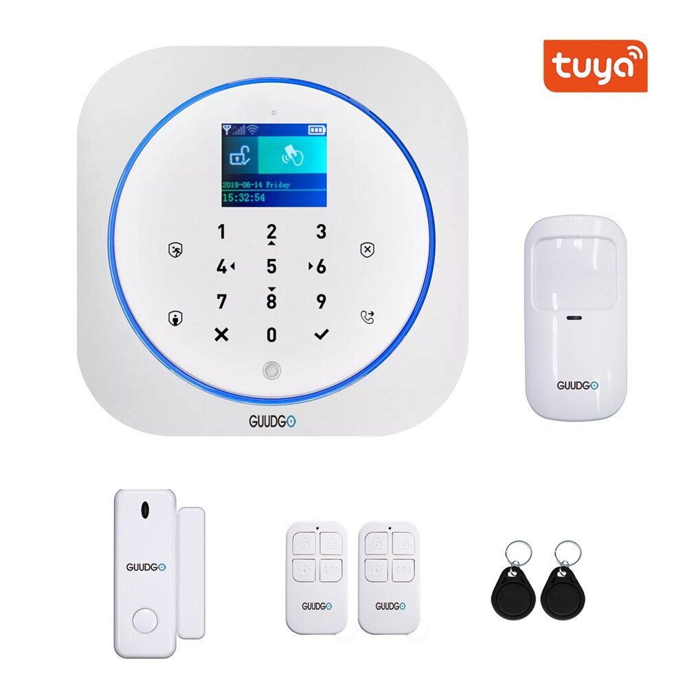 Image of GUUDGO Tuya APP Smart WiFi GSM Home Security Alarm System Sensor Alarm 433MHz Compatible With Alexa Google Home IFTTT