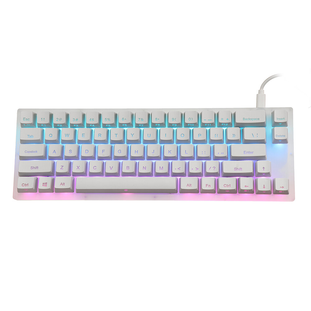 Image of GamaKay K66 Mechanical Keyboard 66 Keys Gateron Switch Hot Swappable Tyce-C Wired RGB Backlit Gaming Keyboard with Cryst