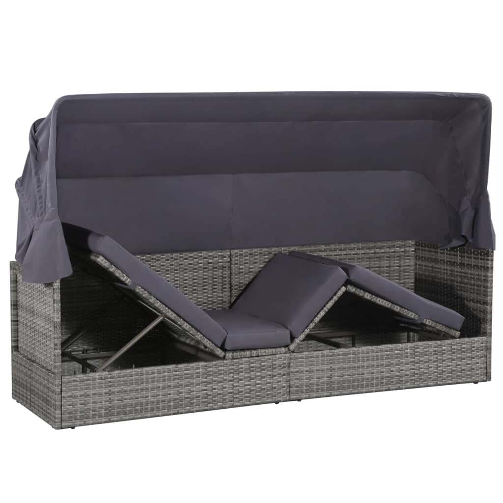 Image of Garden Bed with Canopy Gray 807"x244" Poly Rattan