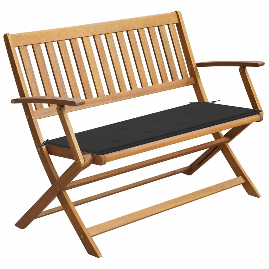 Image of Garden Bench with Cushion 472" Solid Acacia Wood