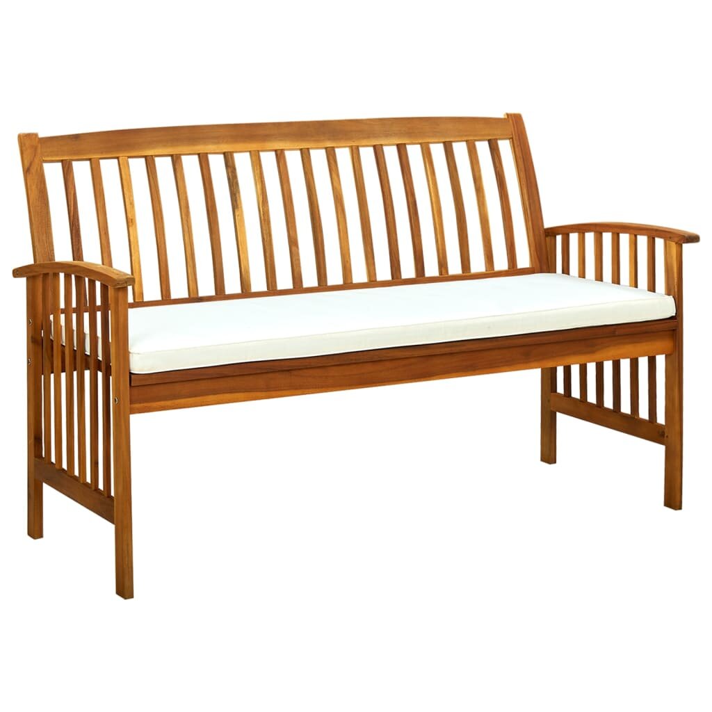 Image of Garden Bench with Cushion 579" Solid Acacia Wood