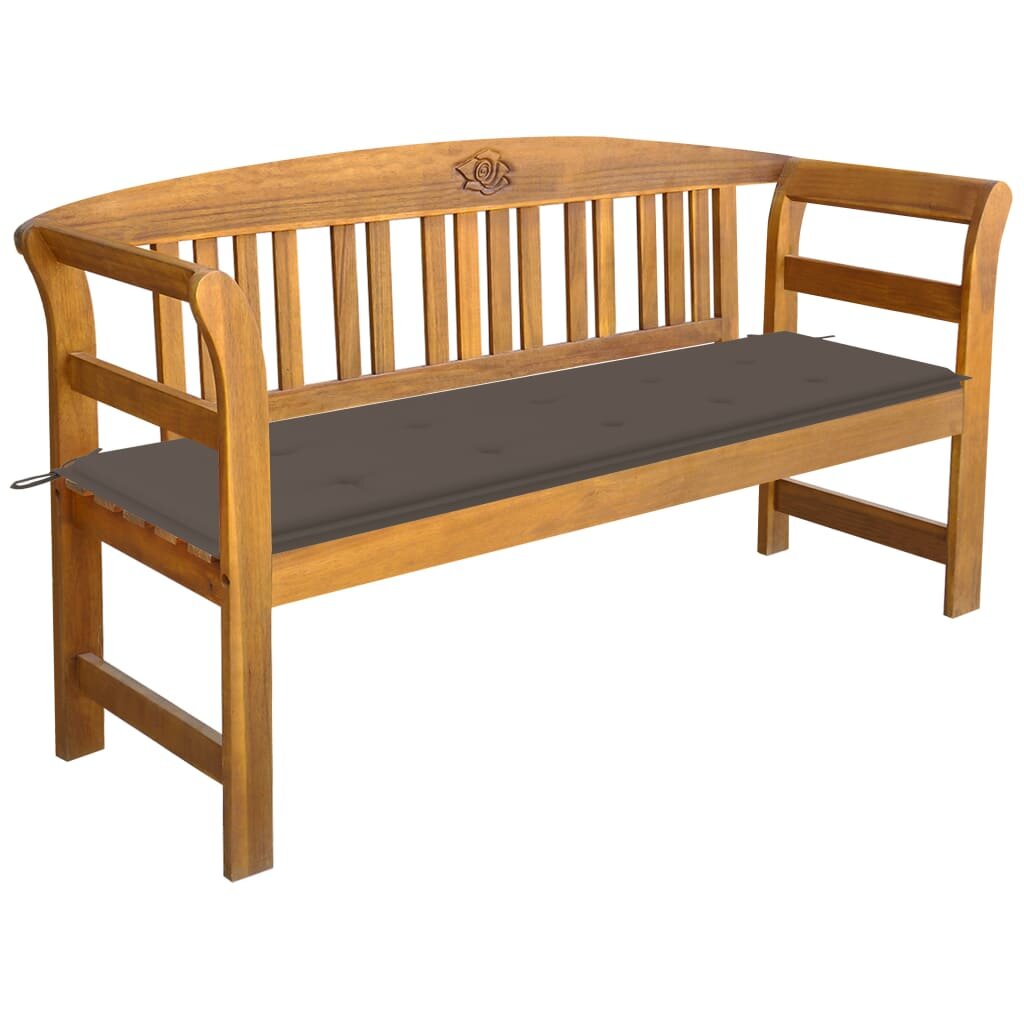 Image of Garden Bench with Cushion 618" Solid Acacia Wood