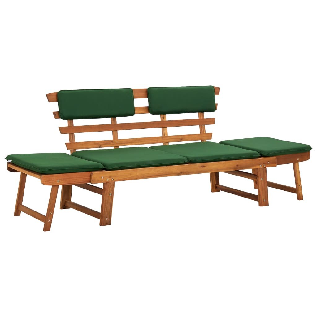 Image of Garden Bench with Cushions 2-in-1 748" Solid Acacia Wood