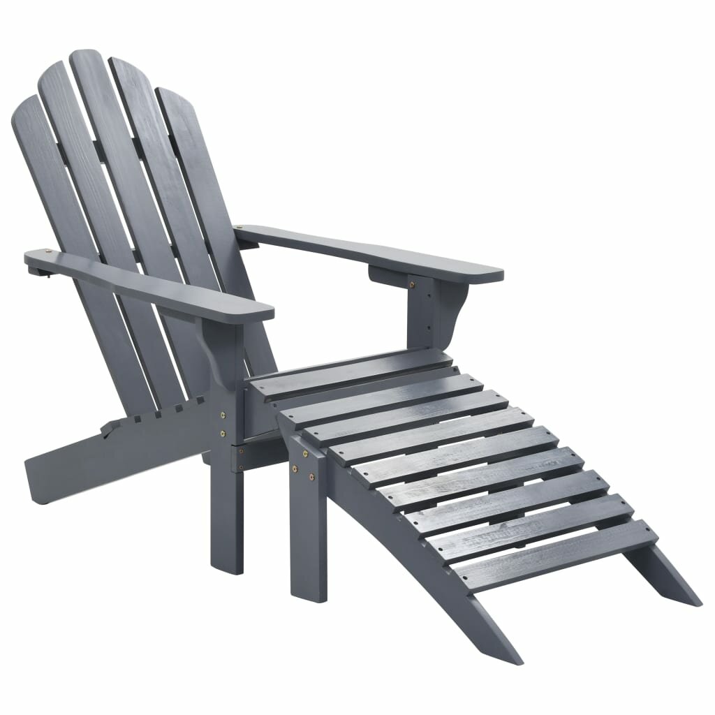 Image of Garden Chair with Ottoman Wood Gray